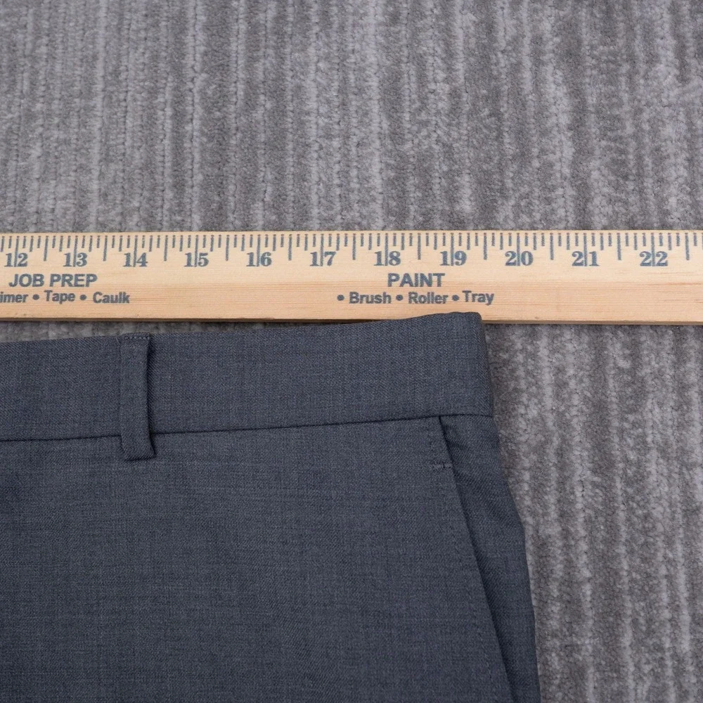 Joseph Abboud Mens 100% Wool Dress Pants Charcoal Gray Flat Front 40 R Fit 39x27